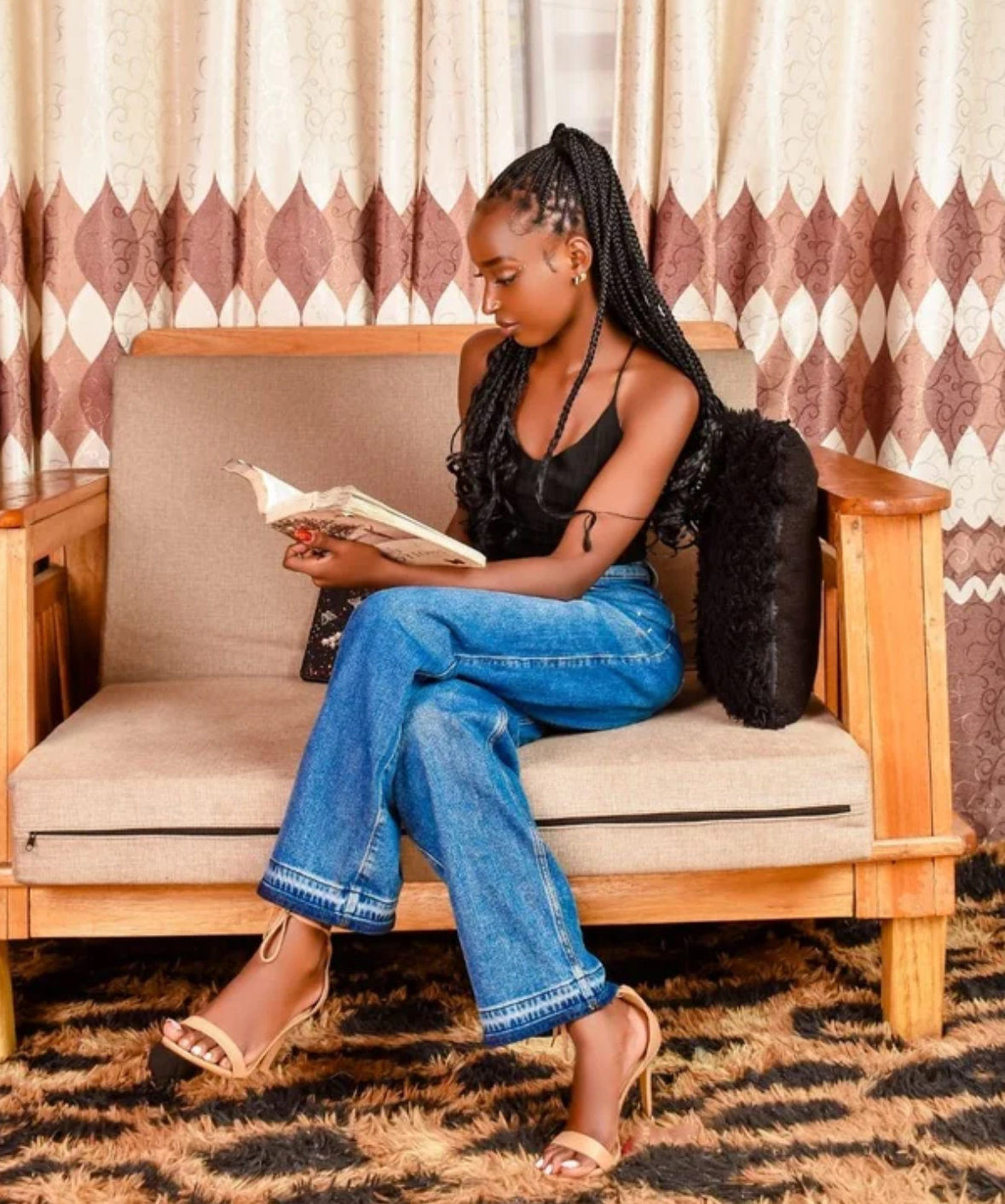 Reading on the couch